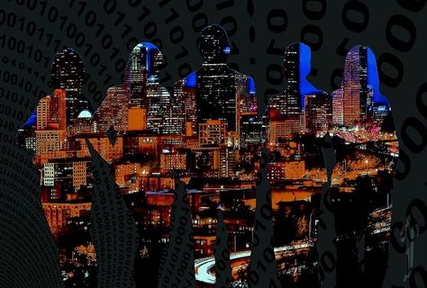 城市、旅游、城市景观、照明、建筑、全景、商务、夜晚