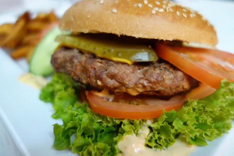 汉堡,白,盘子,烤架,牛排,肉,牛肉,美味 汉堡,白,盘子,烤架,牛排,肉,牛肉,美味
