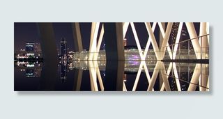 新加坡，夜间，博物馆，夜间，黑暗，结构，支撑，光