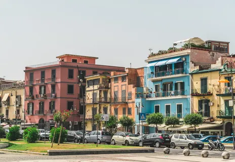 意大利、波佐利、伦戈马尔·克里斯托福罗·科伦坡、黄色、红色、复古、风景、宫殿