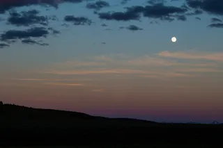 美国, 黄石国家公园, 日落, 黄金时段, 月亮, 黄石公园, 天空, 自然之美