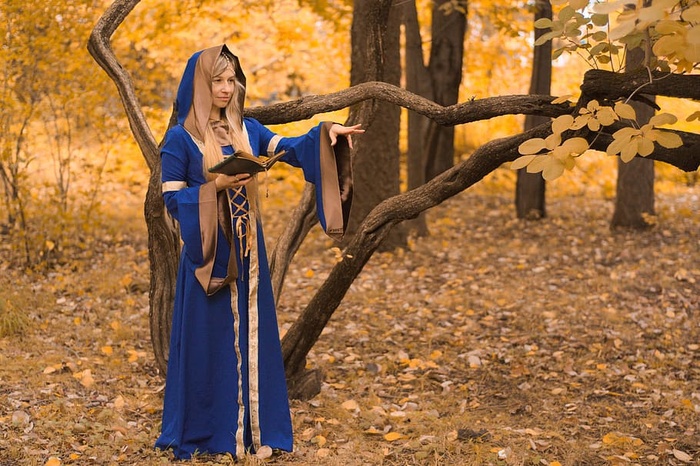 女人，打扮，巫师，森林，施法，咒语，魔法，女巫