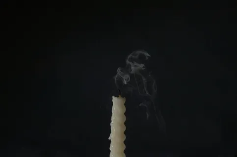 蜡烛、烟雾、灯芯、熄灭、扭曲、石蜡、深色、衰减