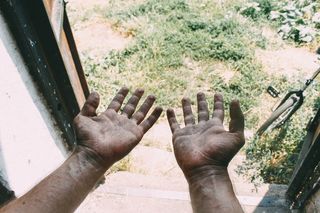 铁匠、锻工、火、煤、独轮车、工作、勤劳、双手