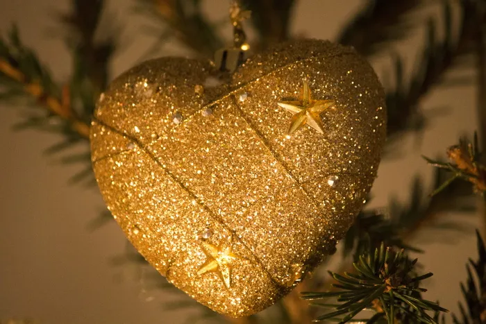 圣诞节, 装修, 事件, 爱, 护理, 心, 金, 特写