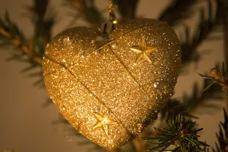 圣诞节, 装修, 事件, 爱, 护理, 心, 金, 特写