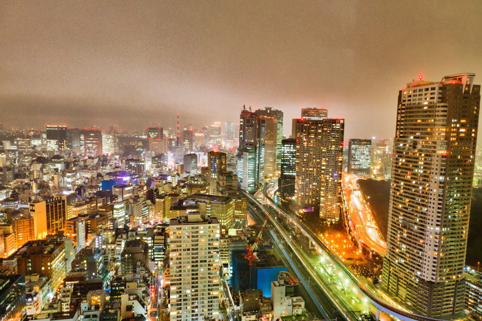 东京，天际线，日本，城市，建筑，摩天大楼，新桥，建筑外观