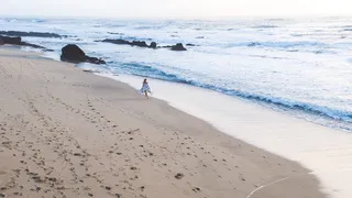 女孩, 香水, 空灵, 海滩, 跑步, 连衣裙, 女人, 美