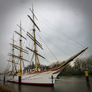 船舶，德国训练船，帆船，锚地，帆船，港口，海事，船桅