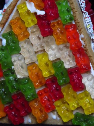 姜饼屋，男孩，圣诞节，圣诞节，烘焙，装饰，装饰