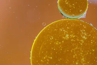 水中油, 油眼, 液体, 摘要, 质地, 宏观, 油, 关闭