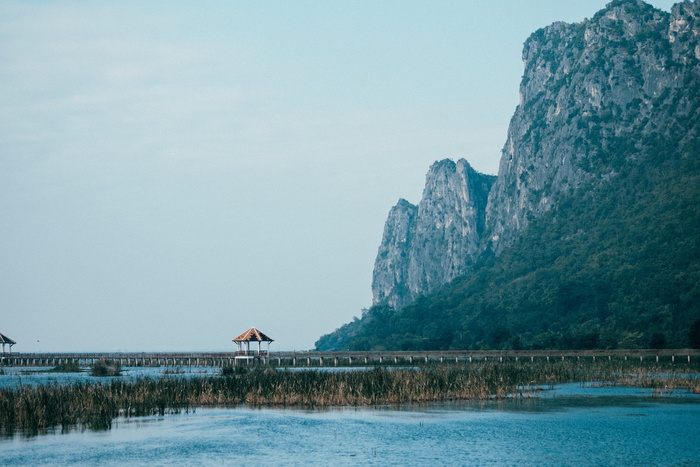 身体, 水, 山背景, 山, 高地, 山, 悬崖, 海