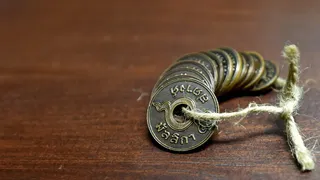 泰国，坎查纳布里，硬币，经典，古老，复古，泰国，货币