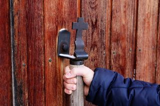 教会，信仰，信仰，手，抓，上帝，教会是，信任