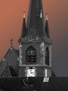 教堂，夜晚，照片，夜间照片，灯光，尖塔，建筑，历史