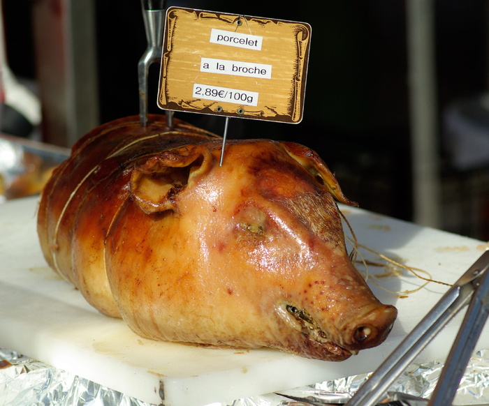 法国，猪肉，仔猪，熟食店，肉，烤，食品，食品和饮料