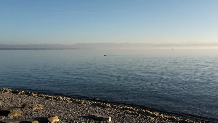 康斯坦斯湖，下午，冬天，静水，水，海，风景-自然，天空