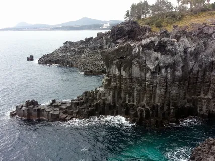 Jusangjeolli, 柱, 联合, 韩国, 柱接头, 韩国联合, 济州岛, jusangjeolli 悬崖 Jusangjeolli, 柱, 联合, 韩国, 柱接头, 韩国联合, 济州岛, jusangjeolli 悬崖