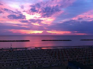 morgenrot，海滩，云，海，天空，水，天空，日落