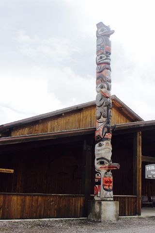 美国，希利，阿拉斯加州，木材，木制品，图腾柱，彩色，本土