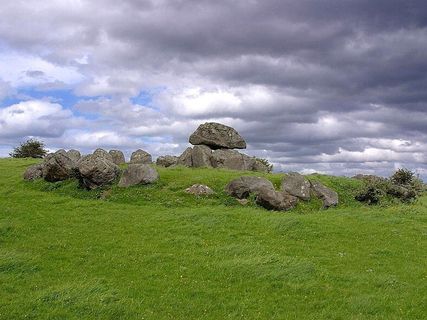 carrowmore，tombs，one，爱尔兰，石头，岩石，景观，自然