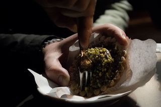 意大利，罗马，美味，亲密，开心果，巧克力，纸杯蛋糕，手