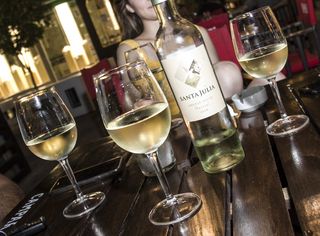 白葡萄酒，杯子，庆典，葡萄酒，二，浪漫，承诺，酒精