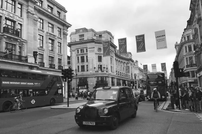 伦敦，英格兰，黑白，旅游，度假，度假，出租车，交通方式