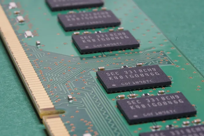 绿色、黑色、dimm卡、内存、计算机、组件、pcb、电子行业