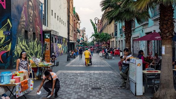 清洁、夫妻、街道、墨西哥、城市、生活、色彩、人群