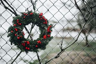 圣诞快乐的冬青花环