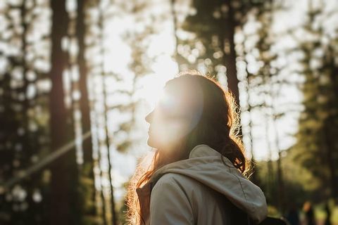 模糊，特写，女孩，灯光，户外，公园，人物，夏天