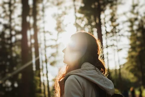 模糊，特写，女孩，灯光，户外，公园，人物，夏天