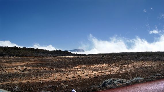 景观、道路、天空、顶部、对比、自然、蓝色、云