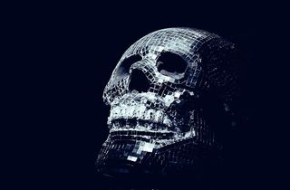 没有人，室内，工作室拍摄，人体骨架，复制空间，骨骼，过去，黑色背景