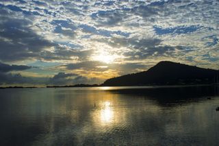 自然，太阳，agua，水，天空，风景-自然，反射，自然之美