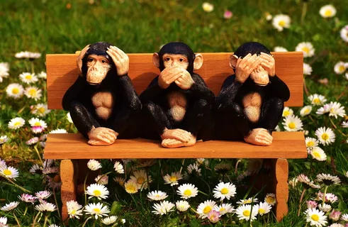 智者，猴子，坐，坐，不听，不看，不说话