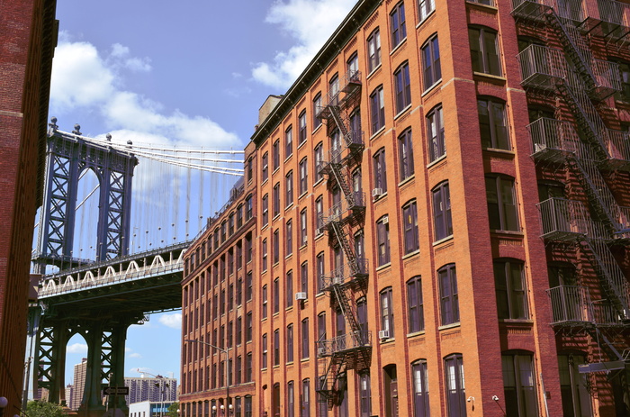 在美国，dumbo，bridge，纽约，建筑，建筑，城市，建筑结构