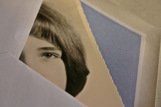 信件、信封、照片、女孩、女人、记忆、旧的、纪念品