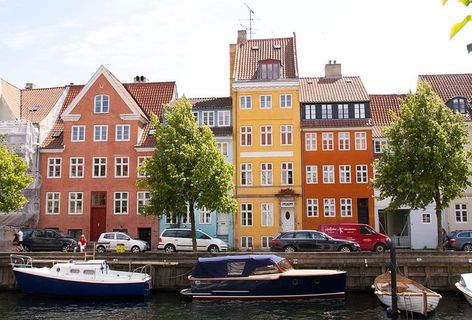 风景摄影，彩色，房屋，荷兰，运河，哥本哈根，克里斯蒂安港，海港