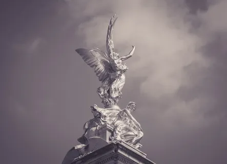 伦敦, 英国, 维多利亚纪念馆, 纪念碑, 天空, 黑与白, 白, 黑色 伦敦, 英国, 维多利亚纪念馆, 纪念碑, 天空, 黑与白, 白, 黑色