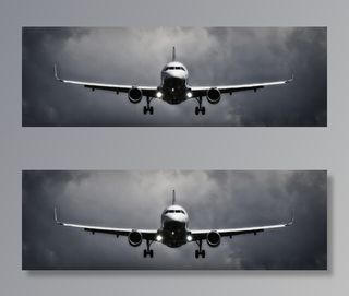 黑白、飞行、天空、飞行、空中客车、飞机、飞机、机场