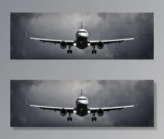 黑白、飞行、天空、飞行、空中客车、飞机、飞机、机场