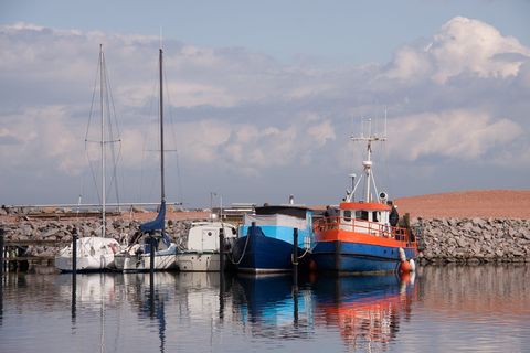 渔船，港口，skudehavnen，码头，船，鱼，帆，丹麦