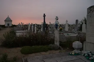 坟墓、墓地、十字架、黄昏、日落、魔法、神秘、紫色