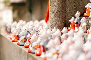 猫雕像，灰色，台阶，雕像，陈列，装饰，收藏品，纪念品商店