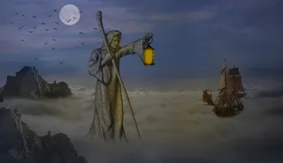 天空、自然、水域、风景、日落、轮船、灯塔、希望