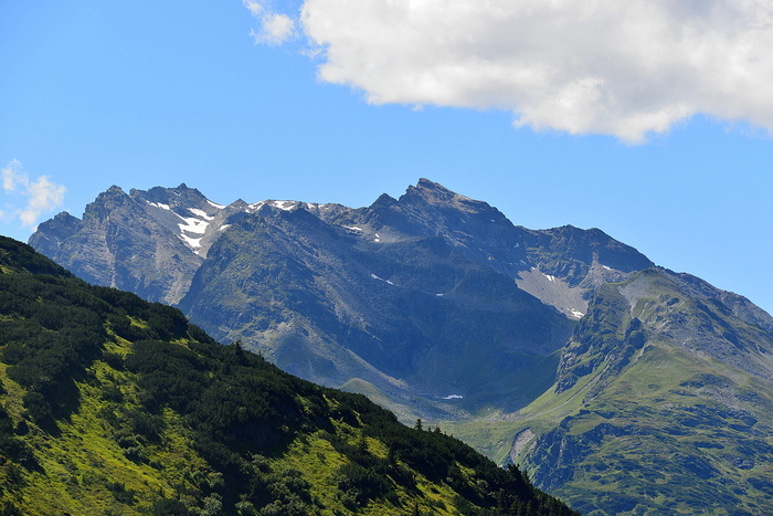 高山，山脉，天空，宽带尖端，高山，山脉，全景，山脉，蓝色