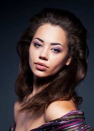 portait照片，女人，紫色，上衣，时尚，肖像，模特，魅力