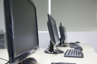 选择性、对焦摄影、平板、屏幕显示器、翻转、教室、机舱、计算机